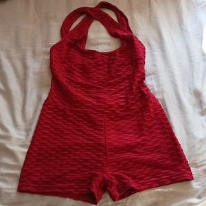 Shein red jumpsuit size 4